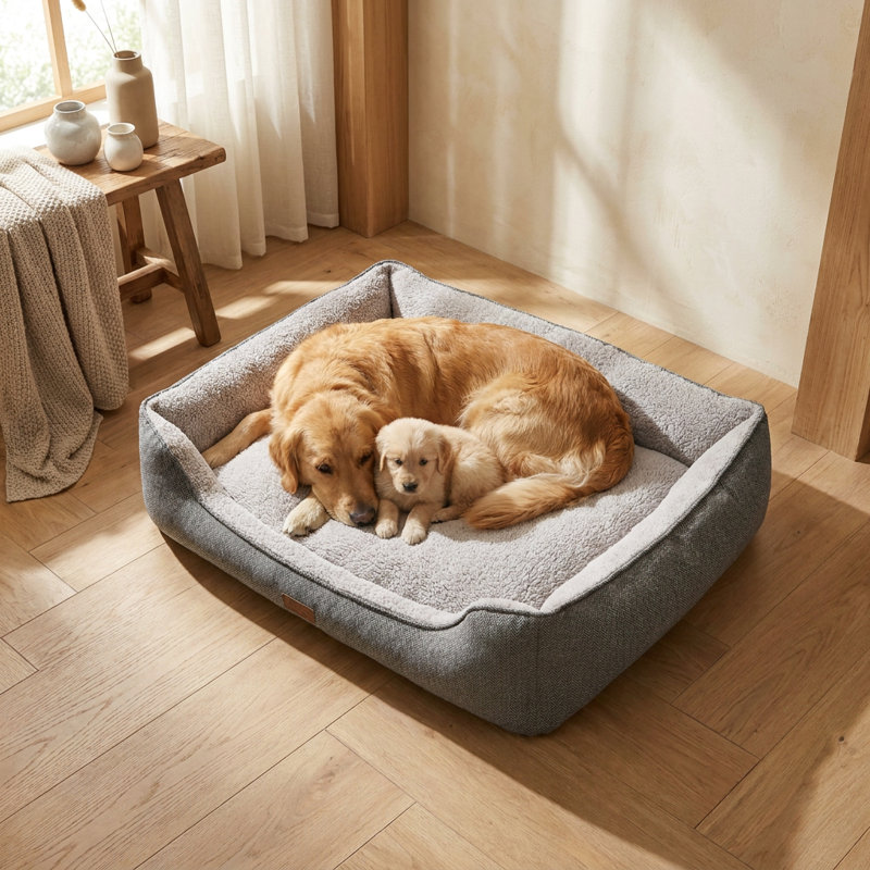 Lit pour chien à deux tons LuxePaws, Gris