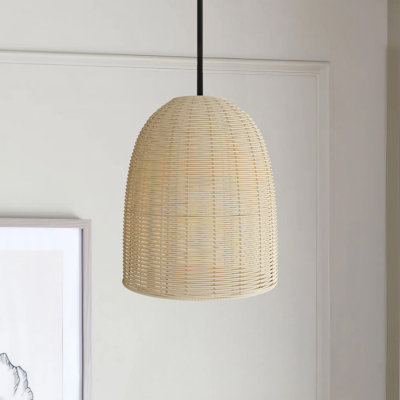 Derrytown 1 - Light Single Pendant with Rattan Shade