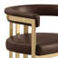 Tabouret Leathaire avec structure en chrome mat-396347920