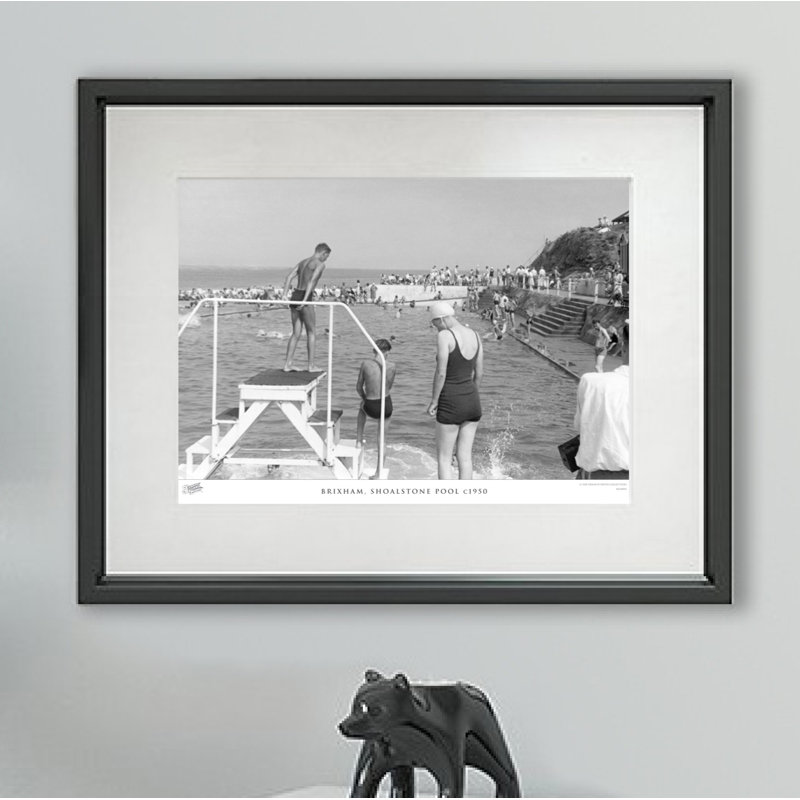 Brixham, Shoalstone Pool C1950 - Single Picture Frame Print, 40cm H x 50cm W x 2.3cm D
