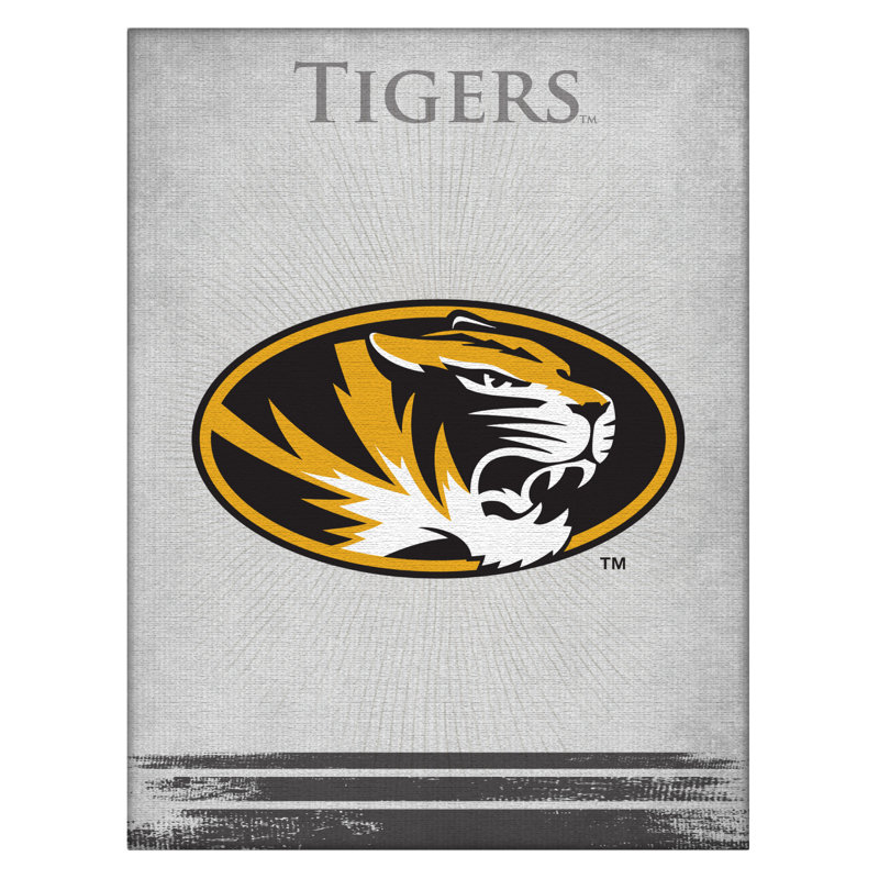 NCAA - Impression sur toile tendue, H 15 po x l 20 po x P 1 po, Tigers de Missouri