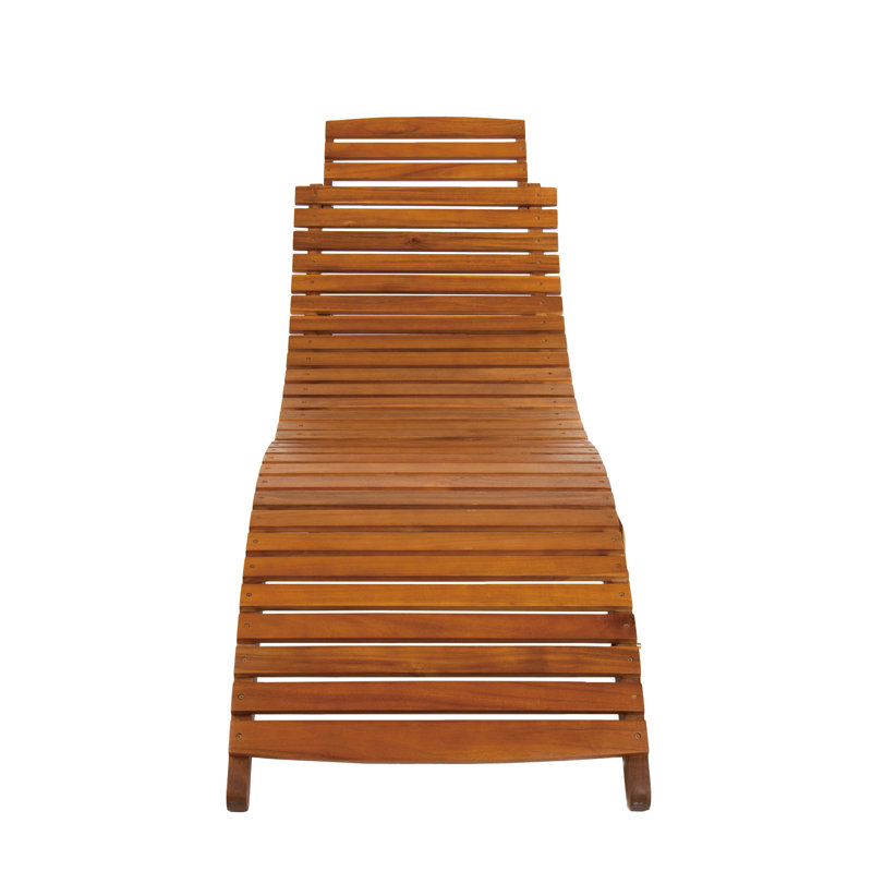 200cm Long Reclining Acacia Single Chaise