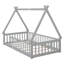 Lit simple en forme de tente, lit tipi avec garde-corps, lattes, gris-1770674110