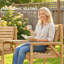 Outsunny 3 Piece Wooden Garden Furniture Set Embossed Finish-1016351928