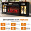 Meuble télé 70 po avec foyer électrique 36 po, lumières DEL dynamiques, armoire en verre et grand rangement-330419165-321057456