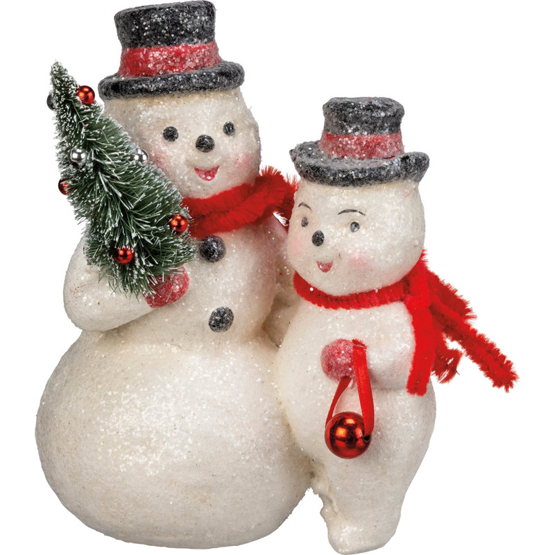 Figurine en forme de bonhomme de neige en plastique avec poils 5 pouces Primitives par Kathy
