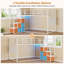 Lits simples superposés avec lumières à DEL et rangement, 6 tiroirs, lit superposé simple au-dessus de simple, lit bas en métal avec échelle de sécurité et garde-corps, économie d'espace, blanc-760189727