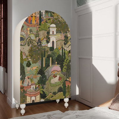 American style retro two-door arched wardrobe