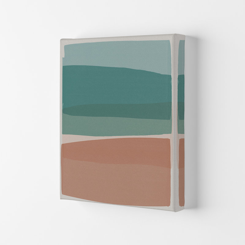 Modern Turquoise And Pink by Orara - Print, 29.7cm H x 21cm W x 3cm D, Wrapped Canvas