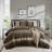 Boulder Striped Microsuede Plush Comforter Set in Farmhouse Style-102217715-102217720