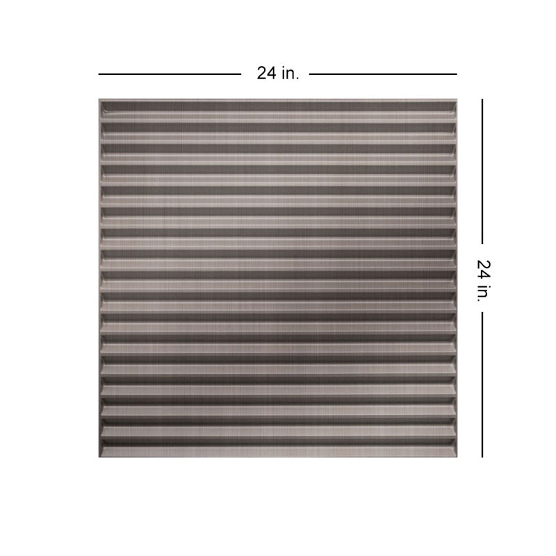 Ondulé 2 pi x 2 pi Tuile de plafond à poser en PVC Lite, Nickel brossé