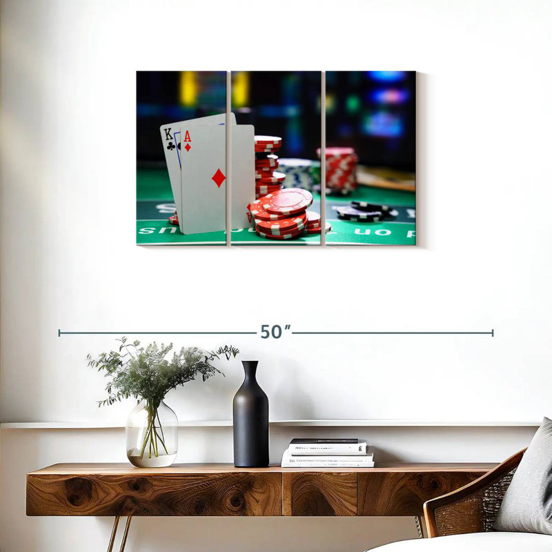 Senne Casino Game Table, 20" H x 33" W