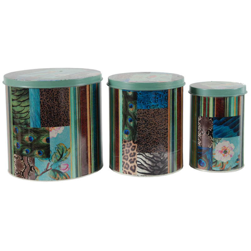 Ensemble de 3 pots de cuisine paon