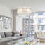 Lustre 9 lumières à intensité variable avec décoration en cristal