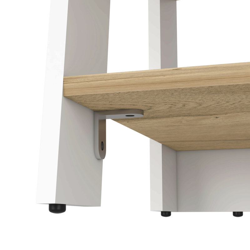 Cabinet H 30 ", quatre tablettes, vertical, Blanc/naturel
