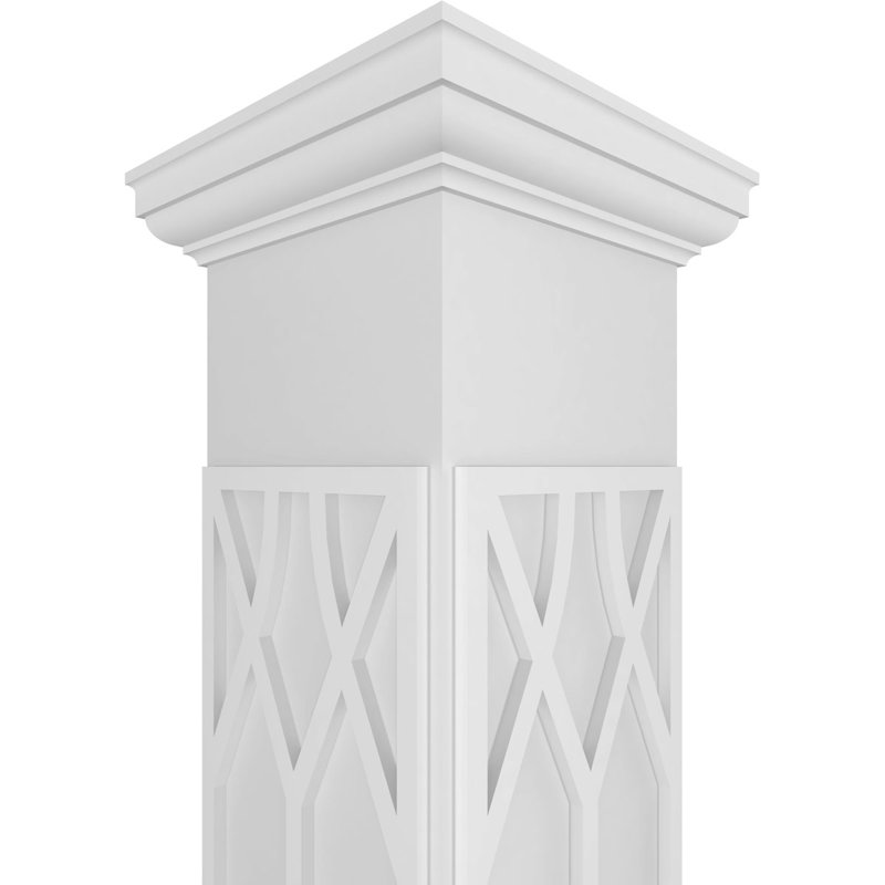 Colonne carrée classique non fuselée Craftsman avec base toscane et base toscane, H 108 po x l 7,625 po x P 7,625 po