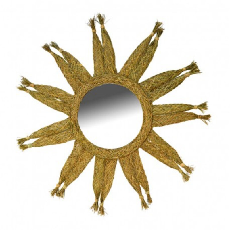 Meryl Starburst Floor Mirror with Hooks