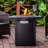 28" 50000 BTU Outdoor Propane Gas Fire Pits Table, Square Texture Outdside Patio Firepits Fireplace Dinning Coffee Tables With Lid & Lava Rock, ETL-Certified, Fit For Courtyard, Patio, Balcony-1653786084
