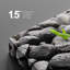 «Zen Stones Rain Drops over Black Rocks and Little Green Plants», reproduction de photo sur toile tendue-56324489