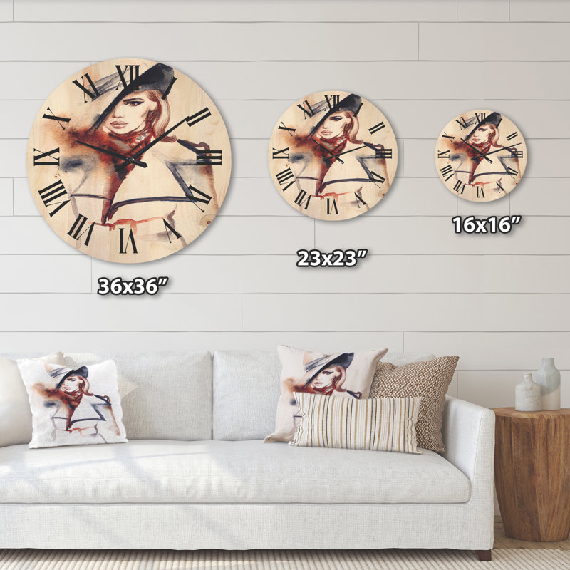 Mode avec horloge murale en bois, Grand