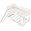 Lit simple au-dessus d'un lit superposé en bois avec glissade détachable et amusante en blanc - Nécessaire pour la chambre à coucher
