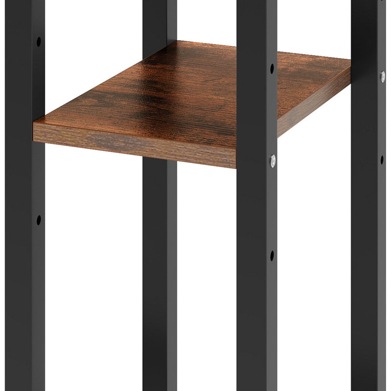 Wheel Side Table Set, Brown, Black