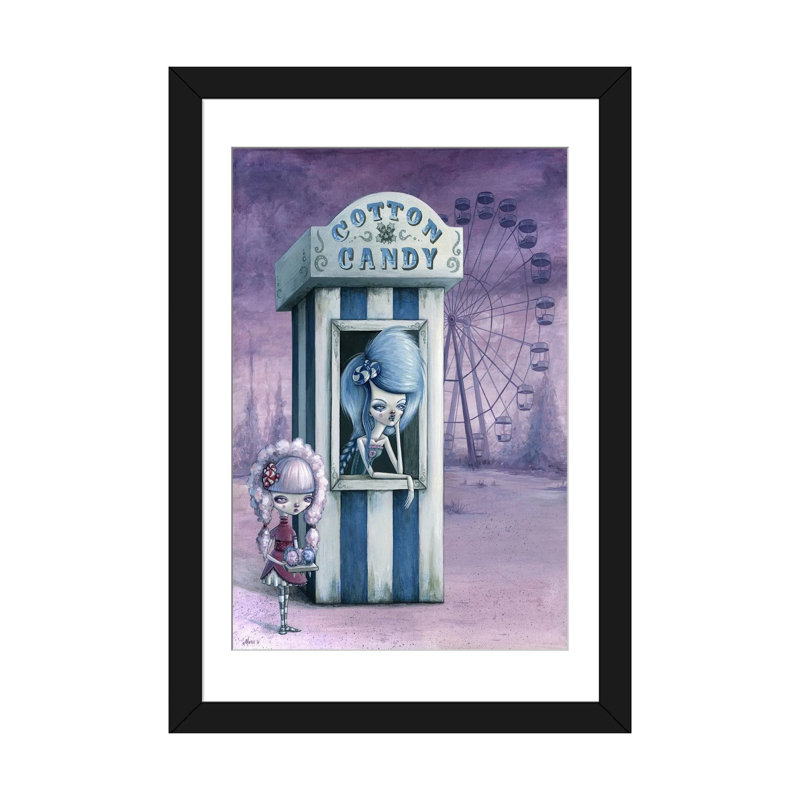 «Cotton & Candy» par Megan Majewski - impression sur toile tendue, H 32 po x l 24 po x P 1 po, Papier d'art encadré noir