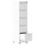 Classeur vertical à 5 tiroirs, roulettes pour la mobilité, rangement en métal de format A4 / lettre / légal, blanc, P 17,71 po x l 15,15 po x H 65,51 po, système de verrouillage sécuritaire, fonctionnement silencieux des tiroirs