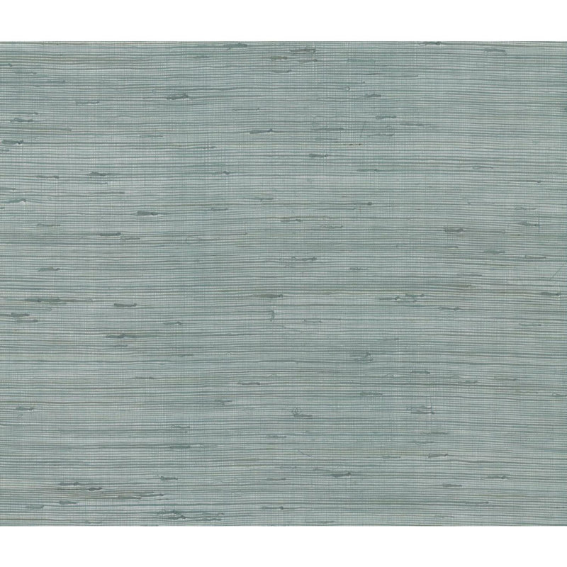 Grass Cloth Metallic Wallpaper Roll, Silver/Aqua