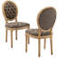 Chaise d'appoint en similicuir capitonné H 19,7 po avec garniture cloutée Amando-665237622-649189871