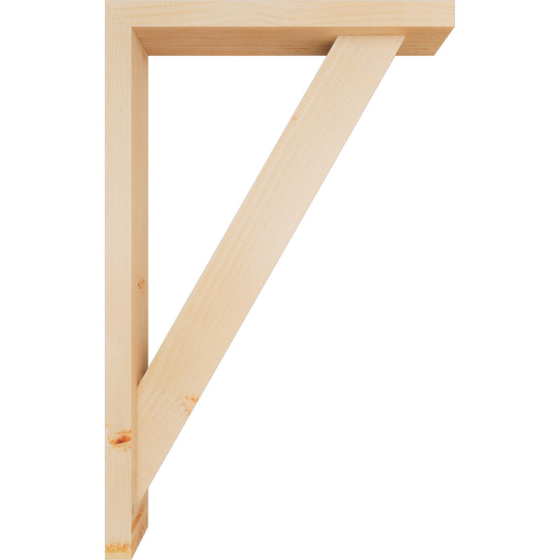 Traditional Block Bracket w/ Offset Brace, 32 x 20, 3 1/2"W Douglas Fir (Smooth)