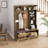 Multi-purpose Hallway Hall Tree with Removable Linen Cushioned Entryway Bench, Coat Rack, Storage Shelves, and DIY Pegboard,for Hallways, Living Room, Brown-929145940