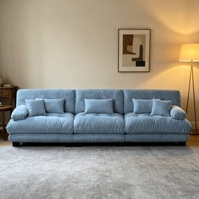 Canapé modulaire capitonné en chenille pour salon