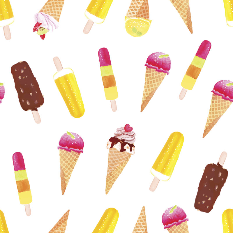 Ice Cream - Wrapped Canvas Print, 91cm H x 91cm W x 3.8cm D
