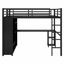 Structure de lit mezzanine avec garde-robe, bureau et tablettes de rangement