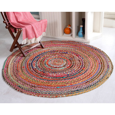 L'Oasis Striped Jute / Sisal Hand Woven Area Rug