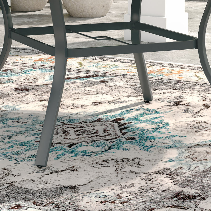 Outdoor Round Patio Dining Table, Gray/Gray, 28.3" H x 59.8" L x 59.8" W