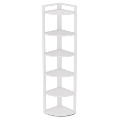 Étagère de coin 70,87 "à 6 niveaux pour salon et bureau