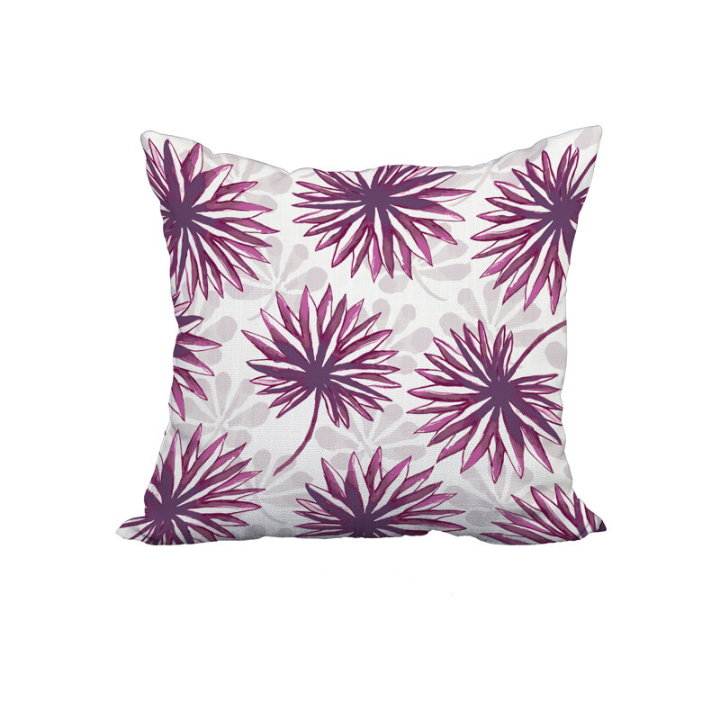 Housse de coussin en coton Floral, 18 po x 18 po, Violet