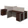 Easy Office 60W 4 Person Cubicle Desk with File Cabinets and 45H Panels