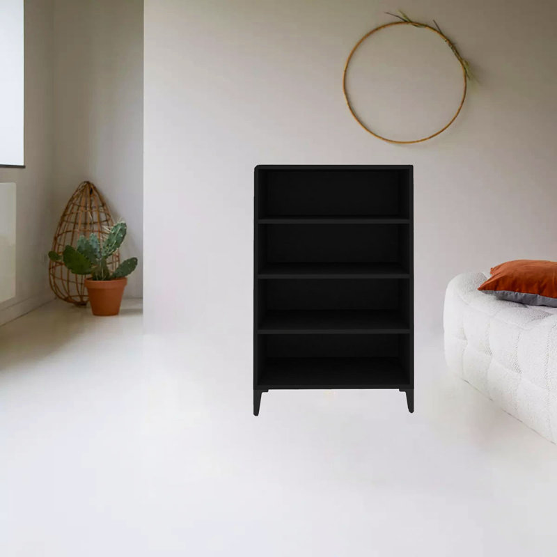 Difranco 90cm H x 57cm W Standard Bookcase, Black