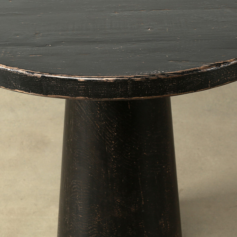 Catania 32 inches Round Table Distressed Black