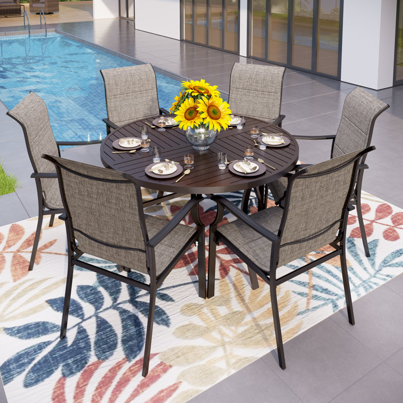 Sutiya 6 - Person Patio Dining Set with Round Table