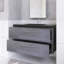 Meuble-lavabo flottant avec lavabo et cuve à quartz noir-1528081046