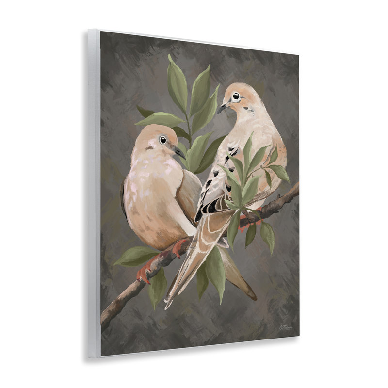 Paire d'oiseaux sur plaque murale par Cat Thurman Designs