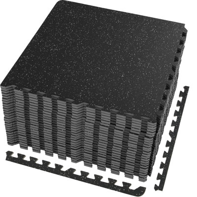 EVA Interlocking Foam Floor Mats, 0.56 in Thickened 25 Pcs Puzzle Rubber Tiles, 24 x 24 in Exercise Floor Mat for Workout & Fitness, Office-100 Sq Ft, Heavy-Duty Flooring Mats for Home, Gym
