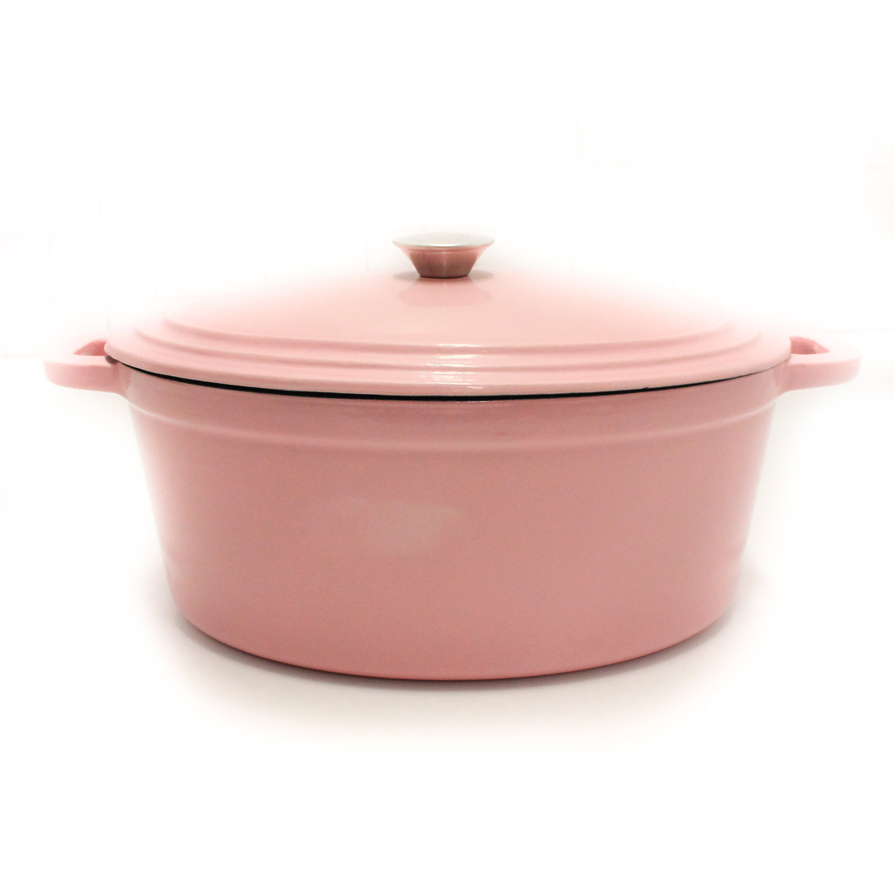 Dutch Oven Pink,Enameled Cast Iron Dutch Oven with Lid, 4 Quart Round Nonstick