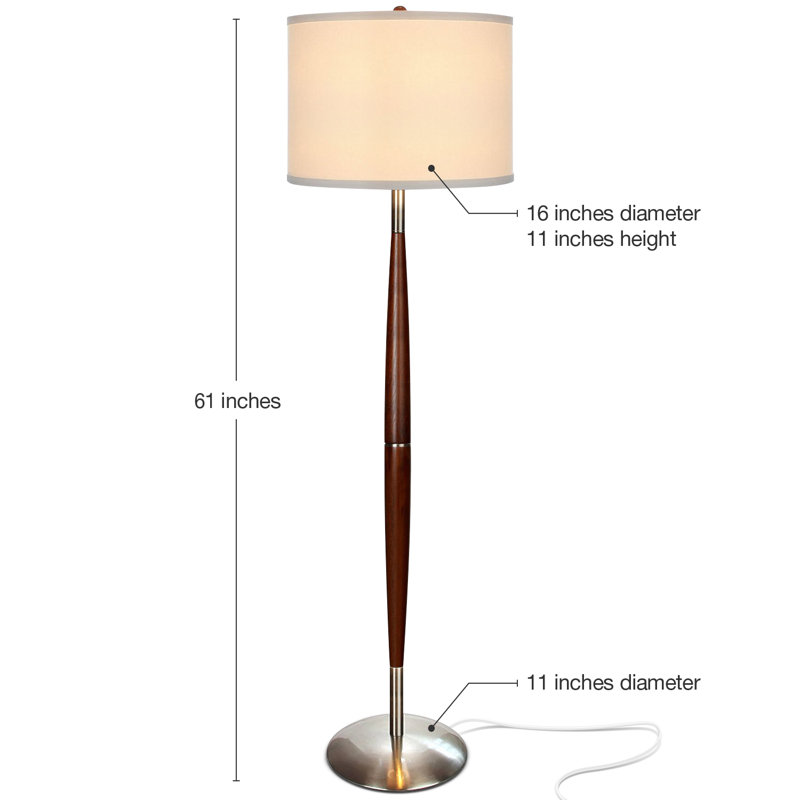 Lucas 61 in. Mid-Century Modern LED Energy Efficient Floor Lamp