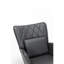Chaise berçante pour chambre à coucher - Fauteuil coulissant robuste en tissu gris avec coussin lombaire