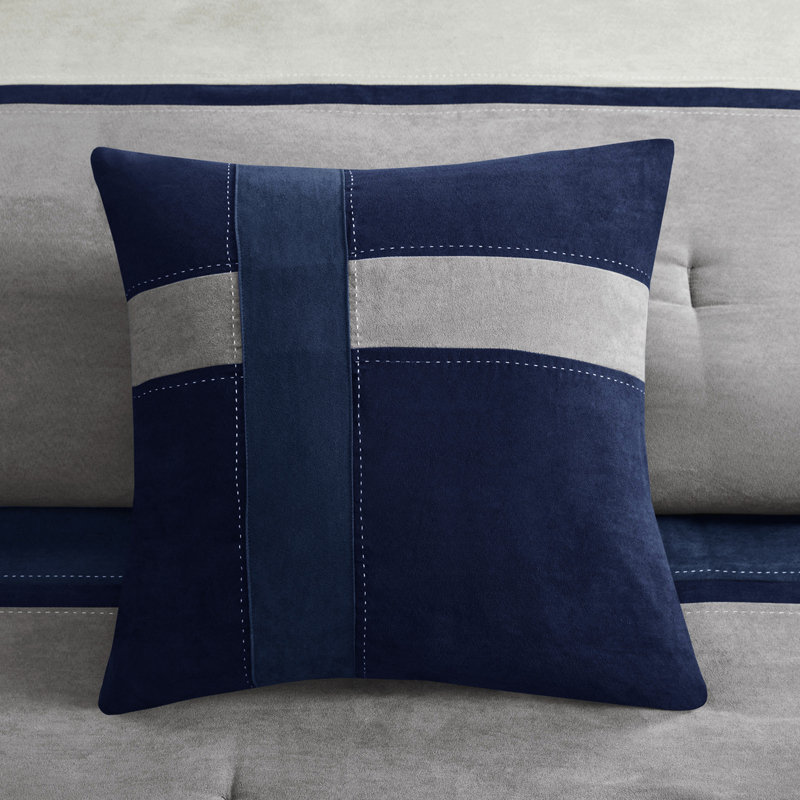 Édredon 7 pièces bleu roi - Faux suède, suède confortable, Bleu, Édredon de très grande taille et 6 pièces suppl